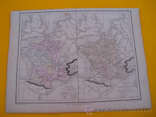 Contemporary maps: Antiguo Mapa: FRANCE &agrave; la mort de Fran&ccedil;ois I. 1866. DRIOUX, LEROY Ch.