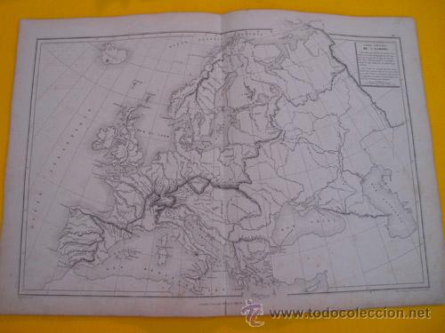 Contemporary maps: Antiguo Mapa: CARTE PHYSIQUE DE L'EUROPE. 1866. DRIOUX, LEROY Ch.