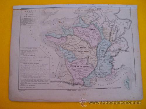Contemporary maps: Antiguo Mapa: FRANCE divis&eacute;e en Bassins. 1866. DRIOUX, LEROY Ch.