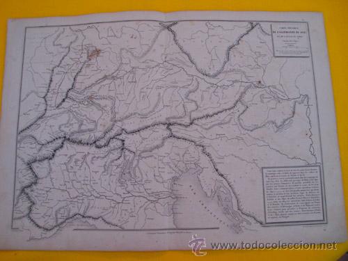 Contemporary maps: Antiguo Mapa: CARTE PHYSIQUE DE L'ALLEMAGNE DU SUD et de l'Italie du Nord. 1866. DRIOUX, LEROY Ch.