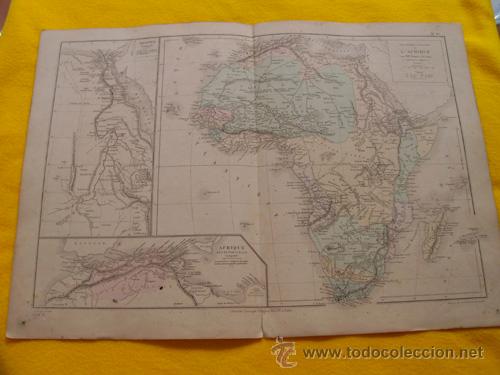 Mappe contemporanee: Antiguo Mapa: Carte Physique et Politique l'AFRIQUE. DRIOUX, LEROY Ch. 1866