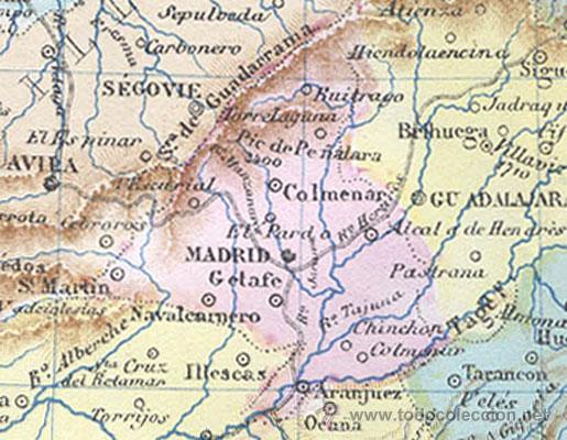 Mapas contempor&aacute;neos: MAPA de ESPA&Ntilde;A &ndash; Ca A&Ntilde;O 1875 - Foto 3