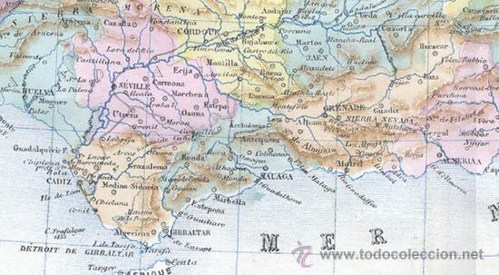 Mapas contempor&aacute;neos: MAPA de ESPA&Ntilde;A &ndash; Ca A&Ntilde;O 1875 - Foto 4