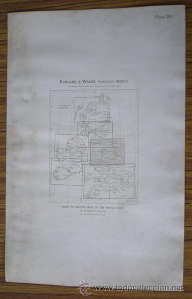 Mapas contempor&aacute;neos: MAPA INGLATERRA .. England & Wales .. Northern section - Foto 2