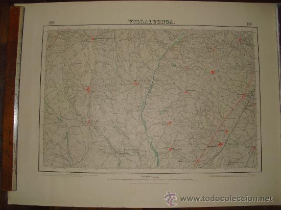 Mapas contempor&aacute;neos: 1881  MAPA DE  VILLALUENGA HOJA  604 DEL MTN 1:50000 PRIMERA EDICION LITOGRAFICA EN COLOR
