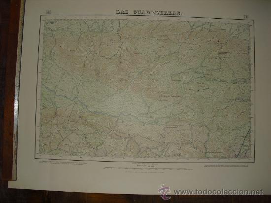Contemporary maps: 1886  MAPA DE  LAS GUADALERZAS HOJA  711 DEL MTN 1:50000 PRIMERA EDICION LITOGRAFICA EN COLOR