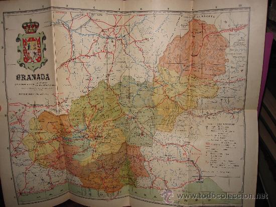 Mappe contemporanee: MAPA DE GRANADA EN COLOR TAMA&Ntilde;O 45 x 36, BENITO CHIAS, ALBERTO MART&Iacute;N EDITOR, BARCELONA.