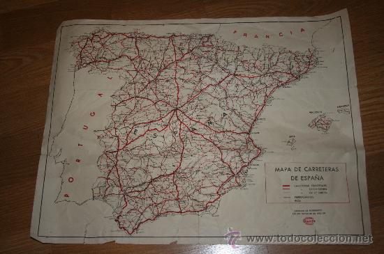 Mapas contempor&acirc;neos: Mapa de carreteras de Espa&ntilde;a. Dietarios Querfo a&ntilde;o 1956.