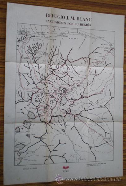 Mapas contempor&aacute;neos: Mapa .. Refugio J.M. Blanc .. 1945 - Foto 1