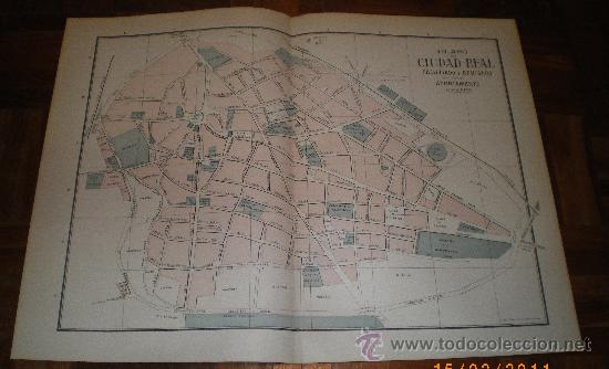 Mapas contempor&aacute;neos: PLANO DE CIUDAD REAL (PRINCIPIOS 1900) - Foto 1