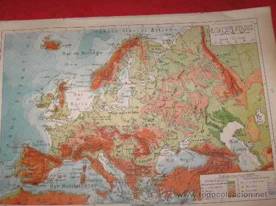 Mapas contempor&acirc;neos: QUEX 1 EURO  ANTIGUEDADES - MAPAS - MAPA  EUROPA FISICA