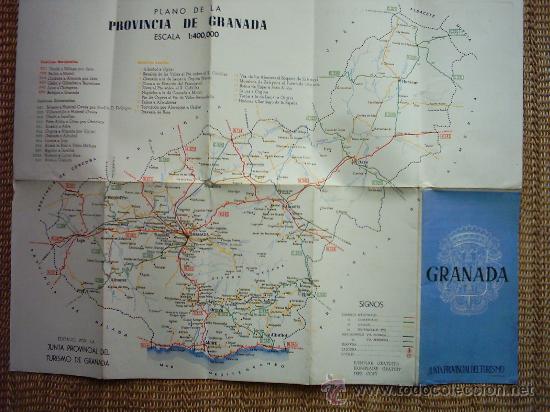 Mappe contemporanee: PLANO DE LA PROVINCIA DE GRANADA ESCALA 1:400000. LITOGRAF&Iacute;A ANEL, GRANADA. A&Ntilde;OS 50.
