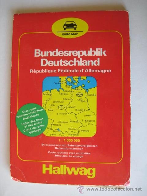 Mappe contemporanee: MAPA REPUBLICA FEDERAL ALEMANA 1981. HALLWAG.  . ENVIO GRATIS&iexcl;&iexcl;&iexcl;