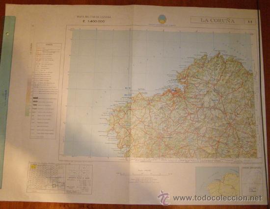 Mapas contempor&aacute;neos: Mapa militar escala 1:400000. Zona de la Coru&ntilde;a. Coordenadas sistema UTM.