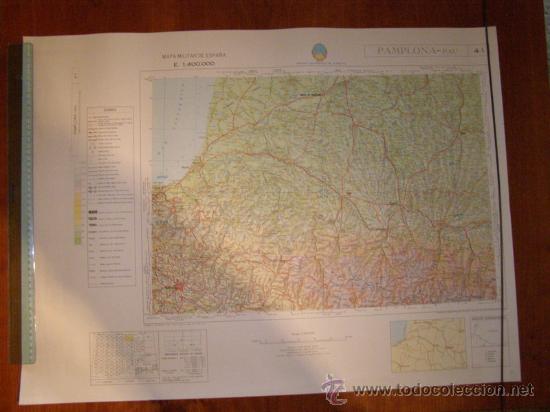 Mapas contempor&aacute;neos: Mapa militar escala 1:400000. Zona de Pamplona. Coordenadas sistema UTM.