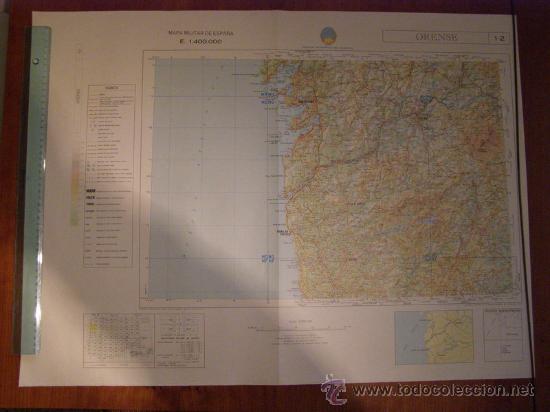 Mapas contempor&aacute;neos: Mapa militar escala 1:400000. Zona de Orense. Coordenadas sistema UTM.