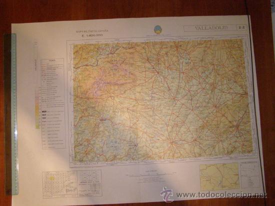 Mapas contempor&aacute;neos: Mapa militar escala 1:400000. Zona de Valladolid. Coordenadas sistema UTM.
