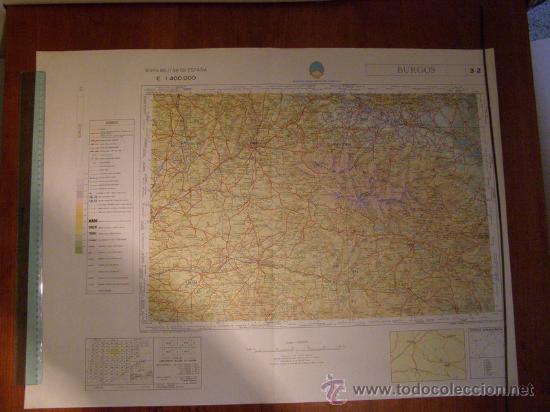 Mapas contempor&aacute;neos: Mapa militar escala 1:400000. Zona de Burgos. Coordenadas sistema UTM.