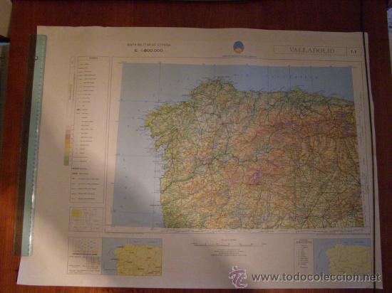 Mapas contempor&aacute;neos: Mapa militar escala 1:800000. Zona de Valladolid. Coordenadas sistema UTM.