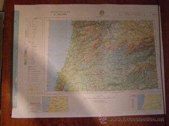 Mapas contempor&aacute;neos: Mapa militar escala 1:800000. Zona de Salamanca. Coordenadas sistema UTM.