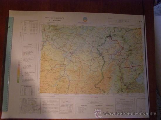 Mapas contempor&aacute;neos: Mapa militar escala 1:200000. Zona de Tortosa. Coordenadas sistema UTM.