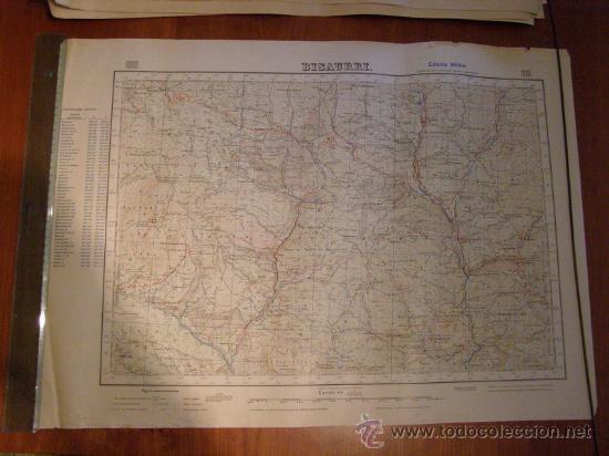 Mapas contempor&aacute;neos: Mapa militar escala 1:50000. Zona de Bisaurri. Coordenadas sistema Lambert.