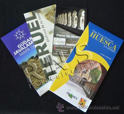 Mapas contempor&acirc;neos: LOTE 4 MAPAS DE ARAG&Oacute;N - PLANOS TERUEL HUESCA G&Uacute;DAR GU&Iacute;A - MAPA PROVINCIAL PLANO CIUDAD TURISMO