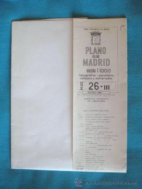 Mapas contempor&aacute;neos: PLANO DE MADRID. AREA DE URBANISMO. 1984. ESCALA: 1/1.000.. ENVIO GRATIS&iexcl;&iexcl;&iexcl;