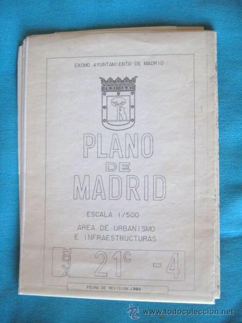 Mapas contempor&aacute;neos: PLANO DE MADRID. AREA DE URBANISMO. 1988. ESCALA: 1/500.. ENVIO GRATIS&iexcl;&iexcl;&iexcl;