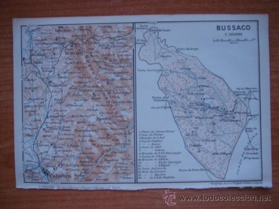 Zeitgen&ouml;ssische Karten: DOCUMENTADO PLANO BUSSACO, PORTUGAL, ORIGINAL,LEIPZIG, BAEDEKER, 1908,