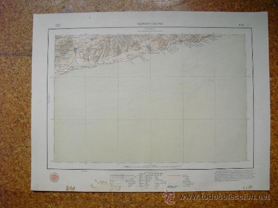 Mapas contempor&aacute;neos: 1923  MAPA DE VILANOVA I GELTRU  SERVICIO CARTOGRAFICO DE CATALU&Ntilde;A  E 1:100000
