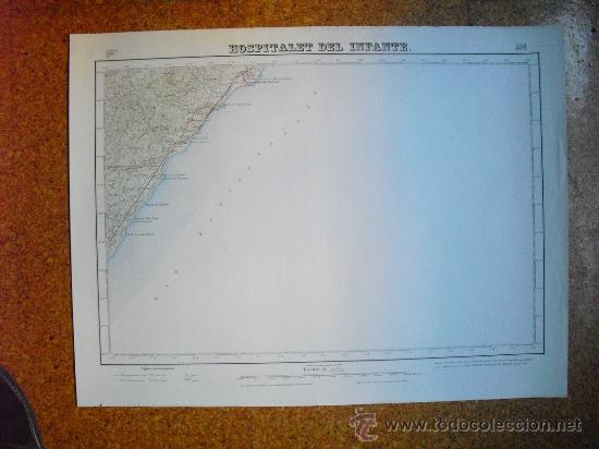 Zeitgen&ouml;ssische Karten: 1949 MAPA DE HOSPITALET DEL INFANTE DEL INSTITUTO GEOGRAFICO Y CATASTRAL E 1:50000