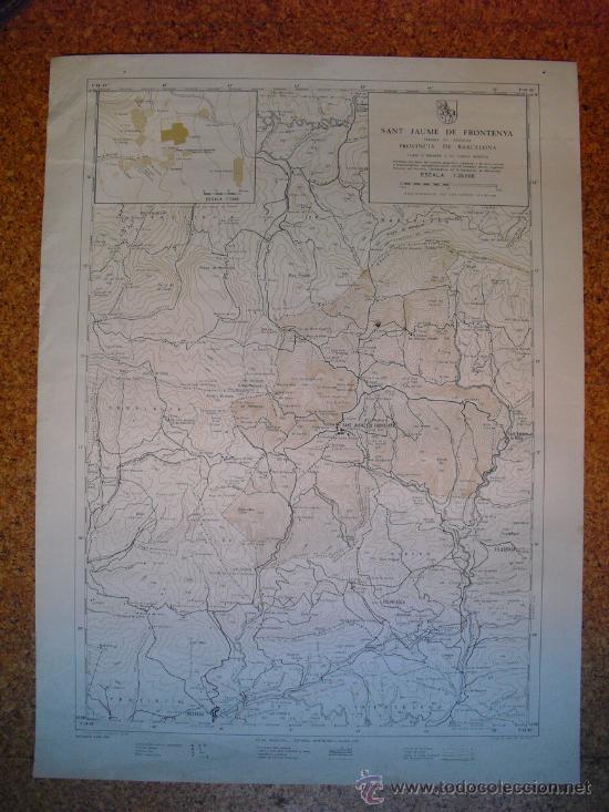Zeitgen&ouml;ssische Karten: 1967 PLANO DE POBLACION Y TERMINO MUNICIPAL DE SANT JAUME DE FRONTENYA E: 1:25000