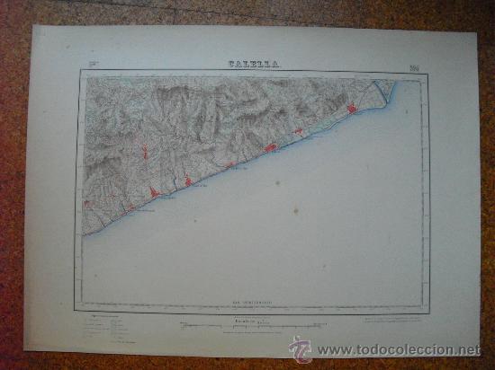 Mapas contempor&aacute;neos: PRIMERA EDICION EN 1927 DEL MAPA DE CALELLA E 1:50000 EDICION CARTULINA EN VARIAS TINTAS