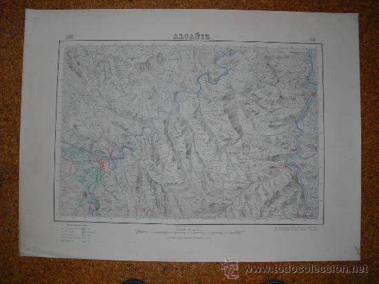 Contemporary maps: PRIMERA EDICION EN 1928 DEL MAPA DE ALCA&Ntilde;IZ E 1:50000 EDICION CARTULINA EN VARIAS TINTAS
