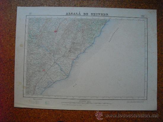 Zeitgen&ouml;ssische Karten: PRIMERA EDICION EN 1943 DEL MAPA DE ALCALA DE CHIVERT E 1:50000 EDICION  EN VARIAS TINTAS
