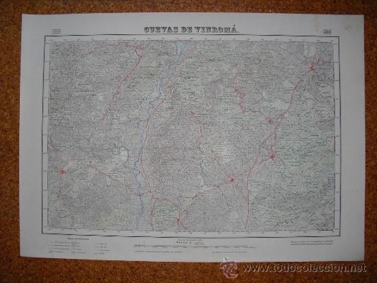 Mapas contempor&acirc;neos: PRIMERA EDICION EN 1952 DEL MAPA DE CUEVAS DE VINROMA E 1:50000 EDICION  EN VARIAS TINTAS