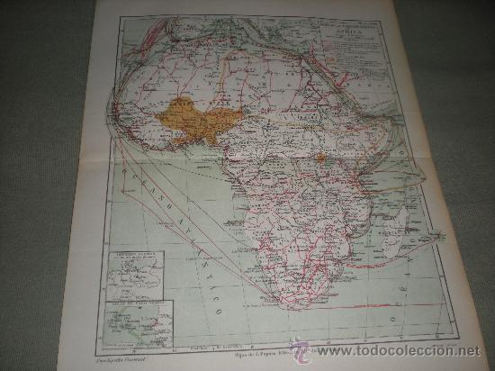 Mapas contempor&aacute;neos: MAPA DE LAS COMUNICACIONES DE AFRICA . A&Ntilde;O 1933 . - Foto 1