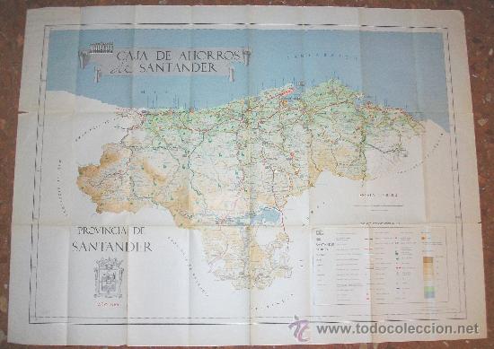 Mapas contempor&aacute;neos: MAPA DE LA PROVINCIA DE SANTANDER. 93 X 68 CMS. - Foto 1