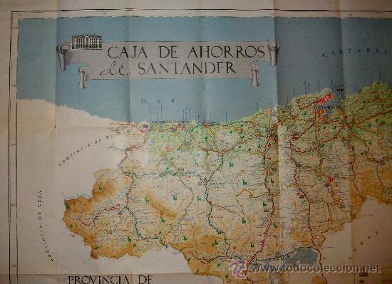 Mapas contempor&aacute;neos: MAPA DE LA PROVINCIA DE SANTANDER. 93 X 68 CMS. - Foto 2