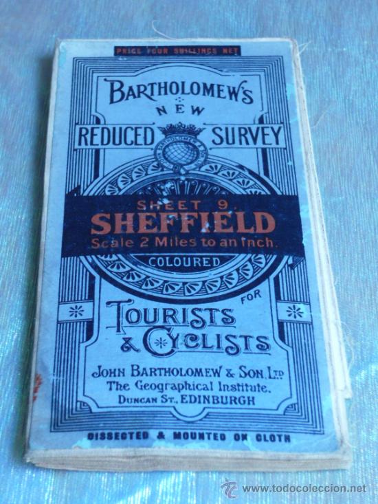 Mapas contempor&acirc;neos: Mapa de Sheffield Sheet 9 - Bartholomew's &rdquo;Half Inch to the Mile Maps&rdquo; of England and Wales,