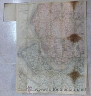 Mapas contempor&aacute;neos: ANTIGUO MAPA DE LIVERPOOL.WOLLARD. - Foto 2
