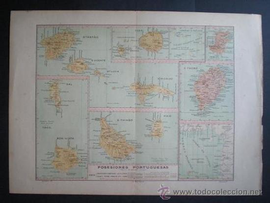 Mapas contempor&aacute;neos: 7 Antiguos mapas de las POSESIONES PORTUGUESAS EN AFRICA (son DOS MAPAS) -de Benito Chias -Lit. Ma