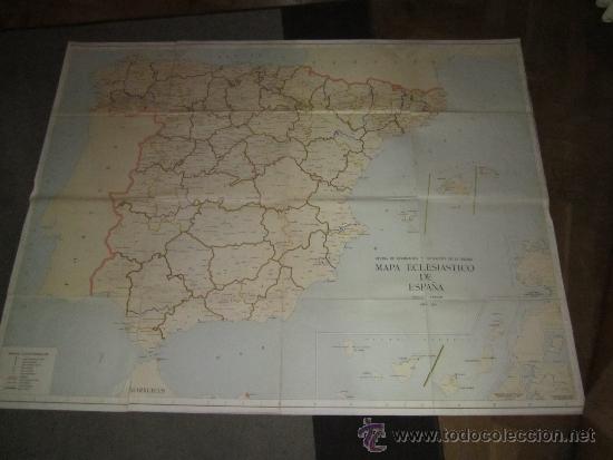 Contemporary maps: Mapa eclesiastico de Espa&ntilde;a - entelado - 1961- Oficina de Informaci&oacute;n y estadistica de la Iglesia.