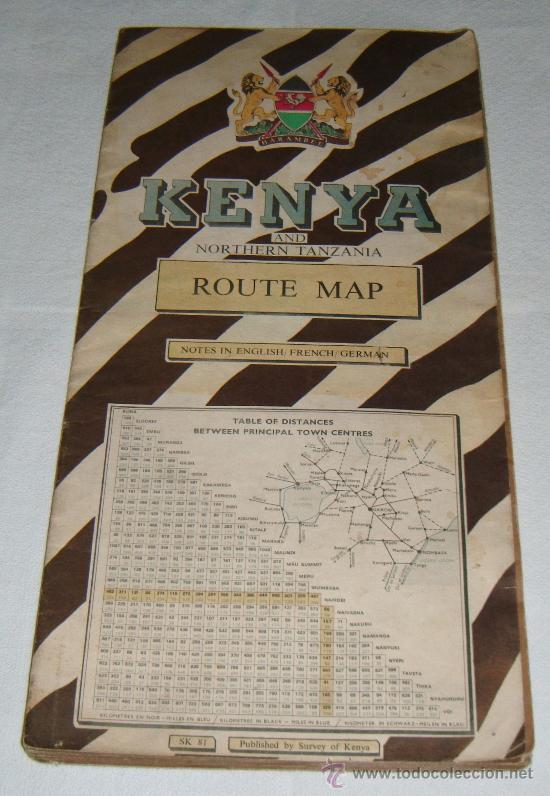 Mapas contempor&acirc;neos: Mapa de Kenya and northern Tanzania notes in English-French-German a&ntilde;o 1978