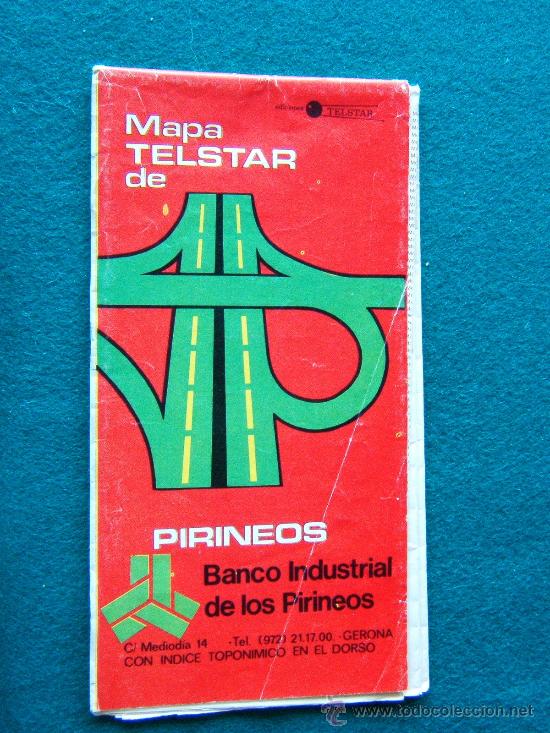 Zeitgen&ouml;ssische Karten: MAPA TELSTAR DE PIRINEOS - ABARCA DE CABO DE CREUS A IRUN - GERONA - 117x40 CM - 1976 - 1&ordf; EDICION