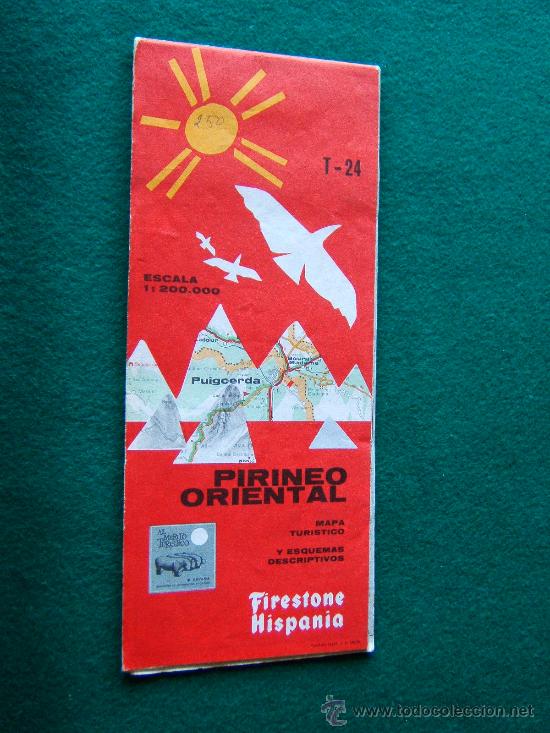 Mappe contemporanee: PIRINEO ORIENTAL - MAPA TURISTICO 50 X 123 CM. - PLANOS -ESQUEMAS DESCRIPTIVOS T24 - CATALU&Ntilde;A - 1981