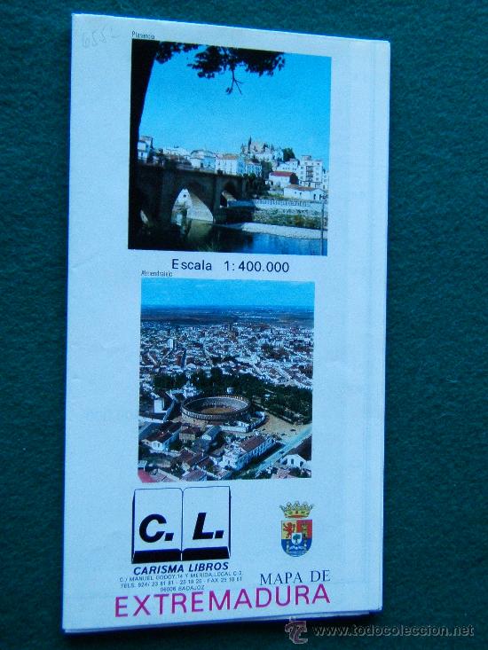 Mapas contempor&acirc;neos: MAPA DE EXTREMADURA 80 X 65 CM. - CONSEJO SUPERIOR GEOGRAFICO DE CARTOGRAFIA - 1991 - 1&ordf; EDICION