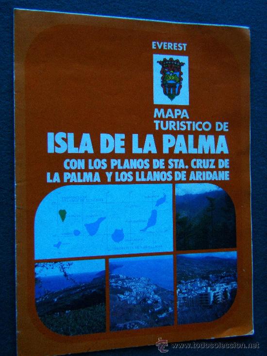 Mapas contempor&aacute;neos: MAPA TURISTICO DE ISLA DE LA PALMA CON LOS PLANOS DE STA. CRUZ DE LA PALMA Y LOS LLANOS DE ...- 1985