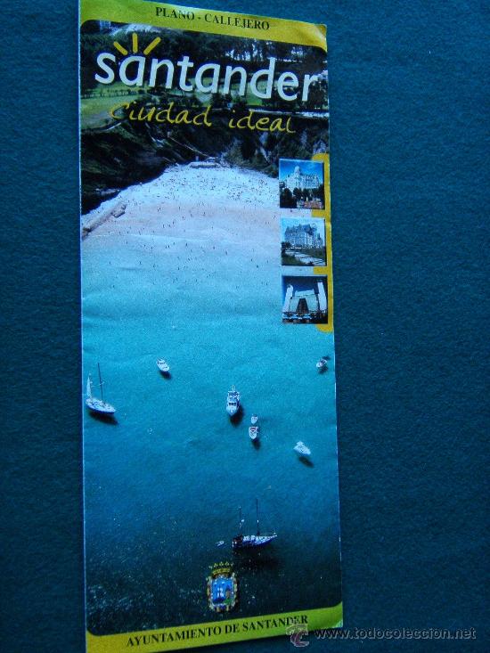 Zeitgen&ouml;ssische Karten: SANTANDER - CIUDAD IDEAL - PLANO CALLEJERO - 29 X 83 CM. - RUTAS E INFORMACION - CANTABRIA - 1990 ?